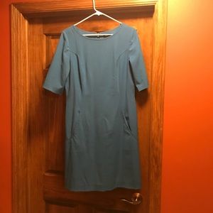 Tahari blue dress with pockets
